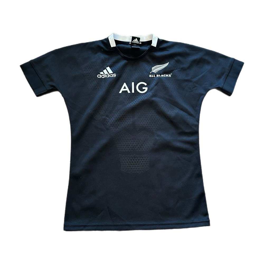 Adidas All Blacks Jersey Mens M Rugby AIG Home Shirt New Zealand